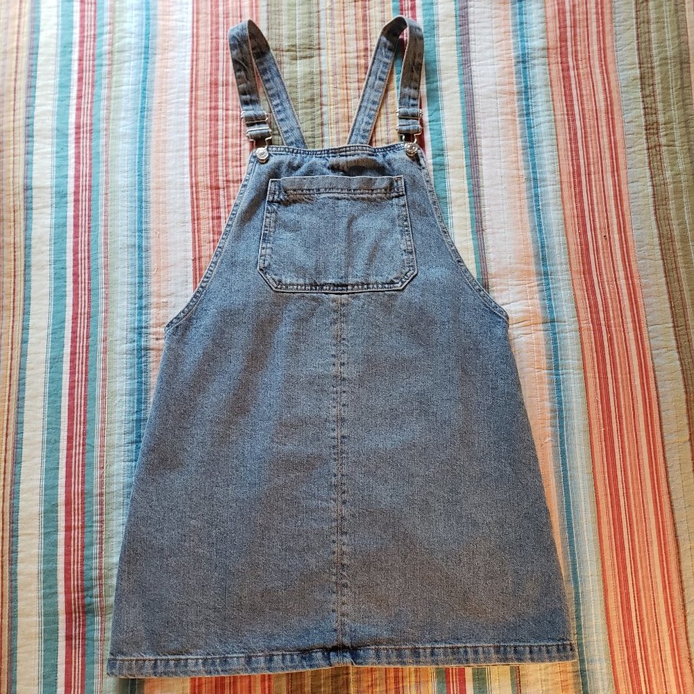 Topshop Moto Denim Jumper Pinafore Overall Dress